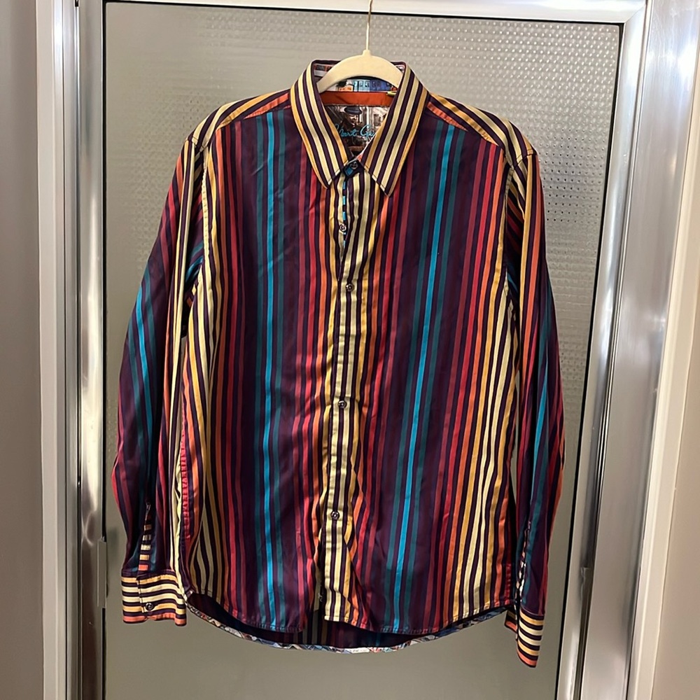 Robert Graham Large Funky Striped Button Down Shirt